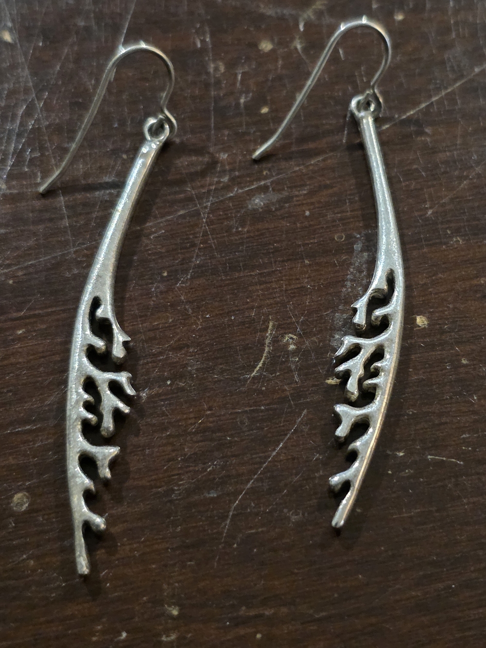 Source Unknown Silver-Tone Filigree Drop Earrings
